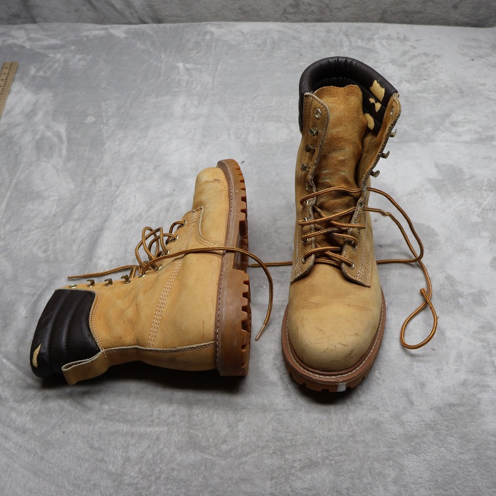Timberland Mens 12D Work Boots Brown Premium Leather Rugged Waterproof 86005-674